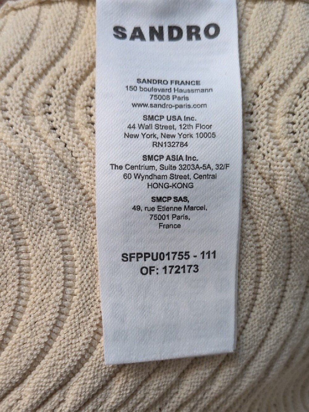 Sandro Campea Wavy Cropped Polo Sweater.... Size Small - Picture 10 of 10